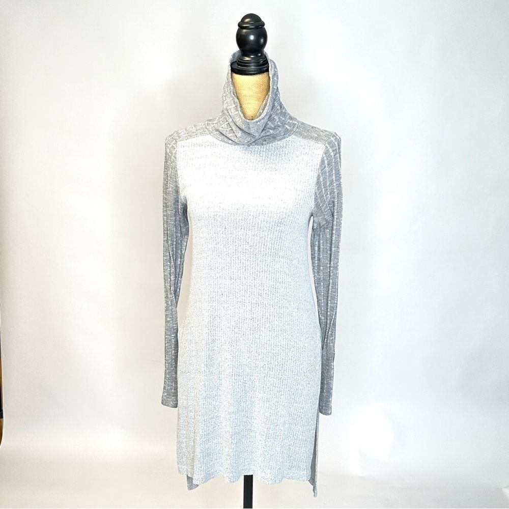Anthropologie Grey Cowl Neck Knit Tunic, Size S